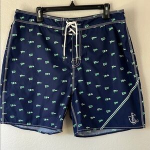 Polo by Ralph Lauren Navy and Green Swim Board Shorts